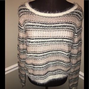 Bethany Mota boho soft furry cropped sweater‎ M